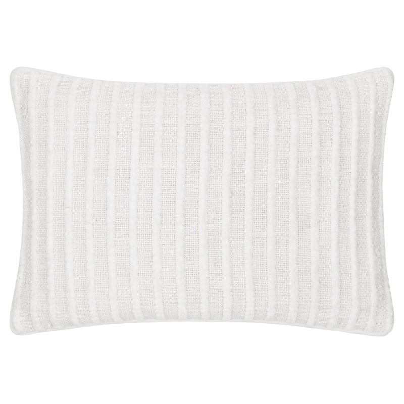 Striped White Cushions - Giyla Chenille  Cushion Cover Milk furn.