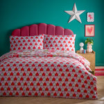 Abstract Pink Bedding - Glass Hearts Printed Duvet Cover Set Pink furn.