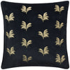 Not Applicable Black Cushions - Guilded Palms Embroidered Cushion Cover Black Paoletti