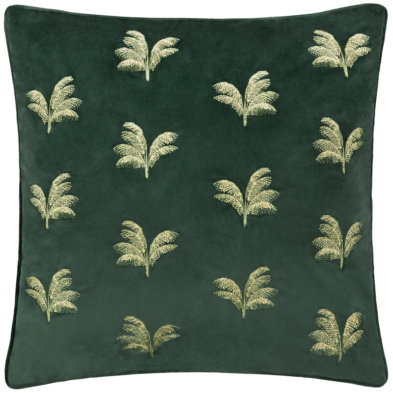 Not Applicable Green Cushions - Guilded Palms Embroidered Cushion Cover Emerald Paoletti