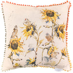 Animal Yellow Cushions - Goldfinch Printed Cushion Cover Ochre Darren Woodhead