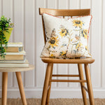 Animal Yellow Cushions - Goldfinch Printed Cushion Cover Ochre Darren Woodhead