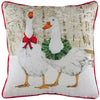 Evans Lichfield Goosie Velvet Chenille Printed Cushion Cover in Ecru