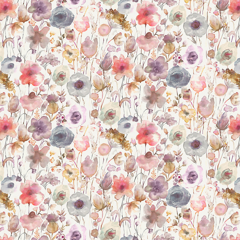 Voyage Maison Gospiana Printed Cotton Fabric in Boyensberry/Cream