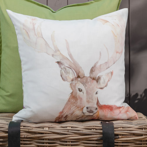 Animal Cream Cushions - Gregor Stag Outdoor Polyester Filled Cushion Natural Voyage Maison