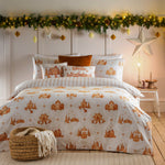 Abstract Cream Bedding - Gretel Brushed Cotton Duvet Cover Set Cloud Dust furn.