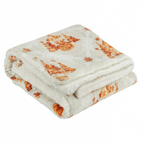 Abstract Brown Throws - Gretel Sherpa Fleece Throw Cloud Dust furn.