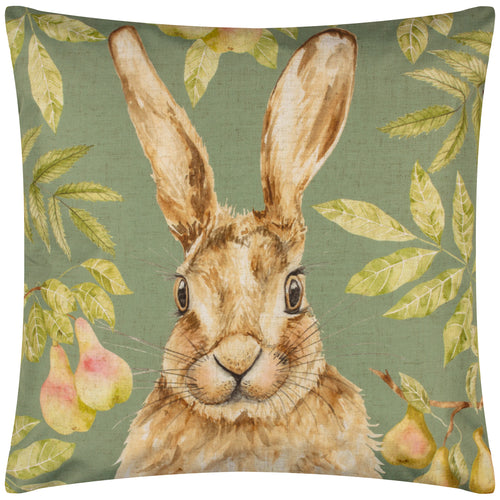 Animal Green Cushions - Grove Hare Outdoor Cushion Cover Olive Evans Lichfield