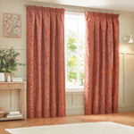 Wylder Grantley Jacquard Pencil Pleat Curtains in Brick