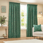 Wylder Grantley Jacquard Pencil Pleat Curtains in Emerald