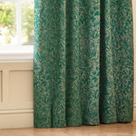 Wylder Grantley Jacquard Pencil Pleat Curtains in Emerald