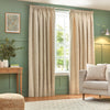 Wylder Grantley Jacquard Pencil Pleat Curtains in Natural