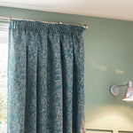 Wylder Grantley Jacquard Pencil Pleat Curtains in Wedgewood