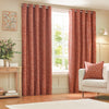 Wylder Grantley Jacquard Eyelet Curtains in Brick