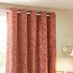 Wylder Grantley Jacquard Eyelet Curtains in Brick