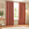 Wylder Grantley Jacquard Eyelet Curtains in Brick