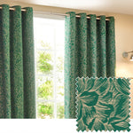 Wylder Grantley Jacquard Eyelet Curtains in Emerald