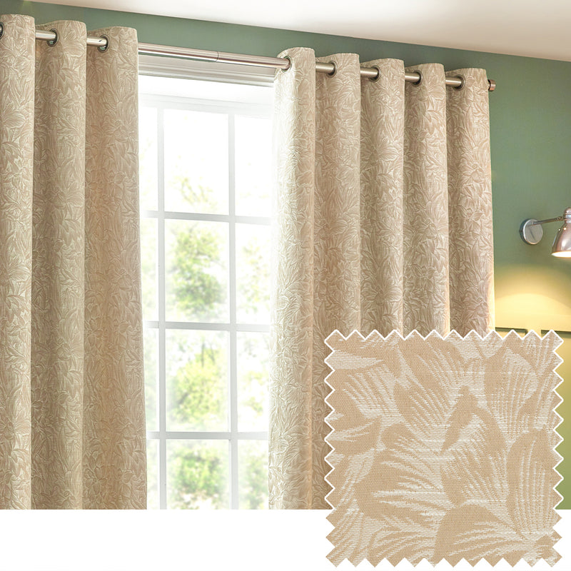 Wylder Grantley Jacquard Eyelet Curtains in Natural