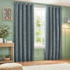 Wylder Grantley Jacquard Eyelet Curtains in Wedgewood