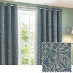 Wylder Grantley Jacquard Eyelet Curtains in Wedgewood