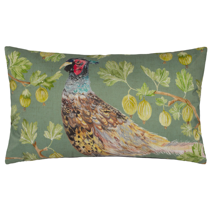 Evans Lichfield Grove Pheasant Outdoor Cushion Cover in Olive