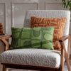 Abstract Green Cushions - Hallam Embroidered Cotton Cushion Cover Ivy Green HÖEM