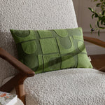 Abstract Green Cushions - Hallam Embroidered Cotton Cushion Cover Ivy Green HÖEM