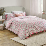 Floral Pink Bedding - Hannah Floral 100% Cotton Duvet Cover Set Pink Wylder