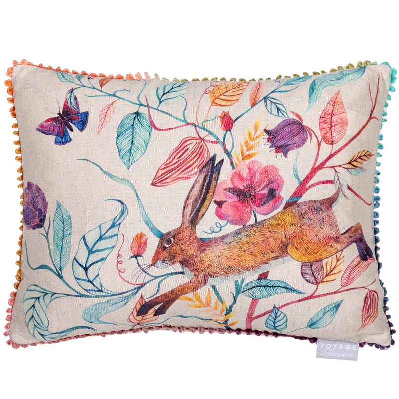 Animal Multi Cushions - Hansel Hare Printed Cushion Cover Linen Voyage Maison