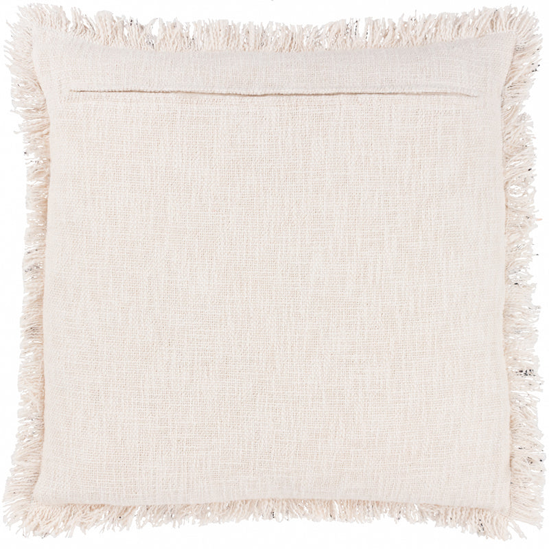 Yard Hara Woven Fringed Cotton Cushion Cover in Ink