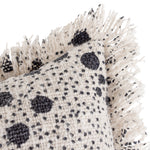 Yard Hara Woven Fringed Cotton Cushion Cover in Ink