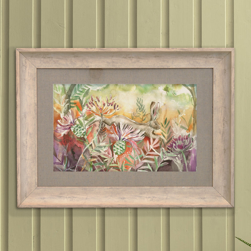 Voyage Maison Hare and Thistle Framed Print in Birch