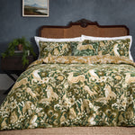 Paoletti Harewood British Animal 100% Cotton Duvet Cover Set in Emerald