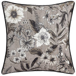 Floral Beige Cushions - Harlington Botany Floral Piped Cushion Cover Sepia Wylder