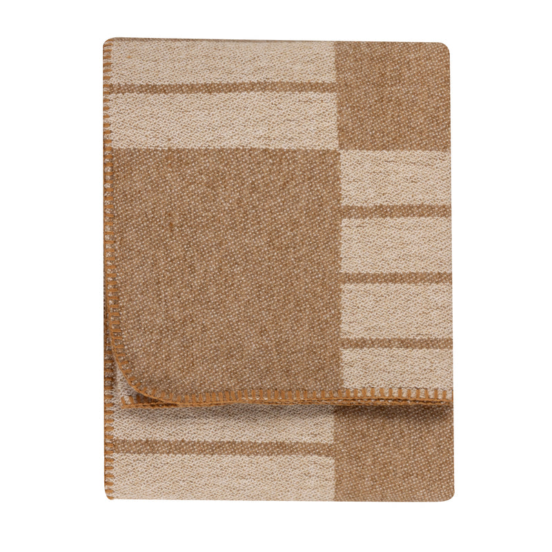 Geometric Beige Throws - Harlech Woven Reversible Throw Biscuit Yard