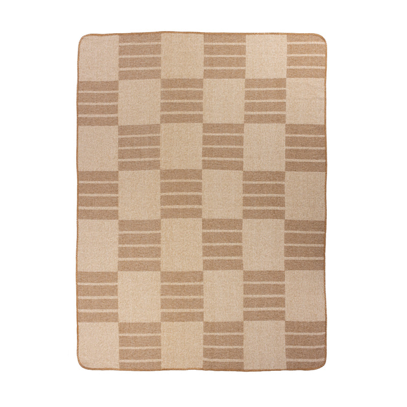 Geometric Beige Throws - Harlech Woven Reversible Throw Biscuit Yard