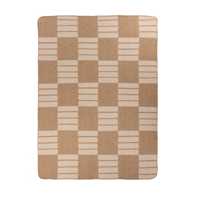Geometric Beige Throws - Harlech Woven Reversible Throw Biscuit Yard
