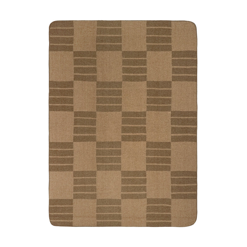 Geometric Brown Throws - Harlech Woven Reversible Throw Brown Yard