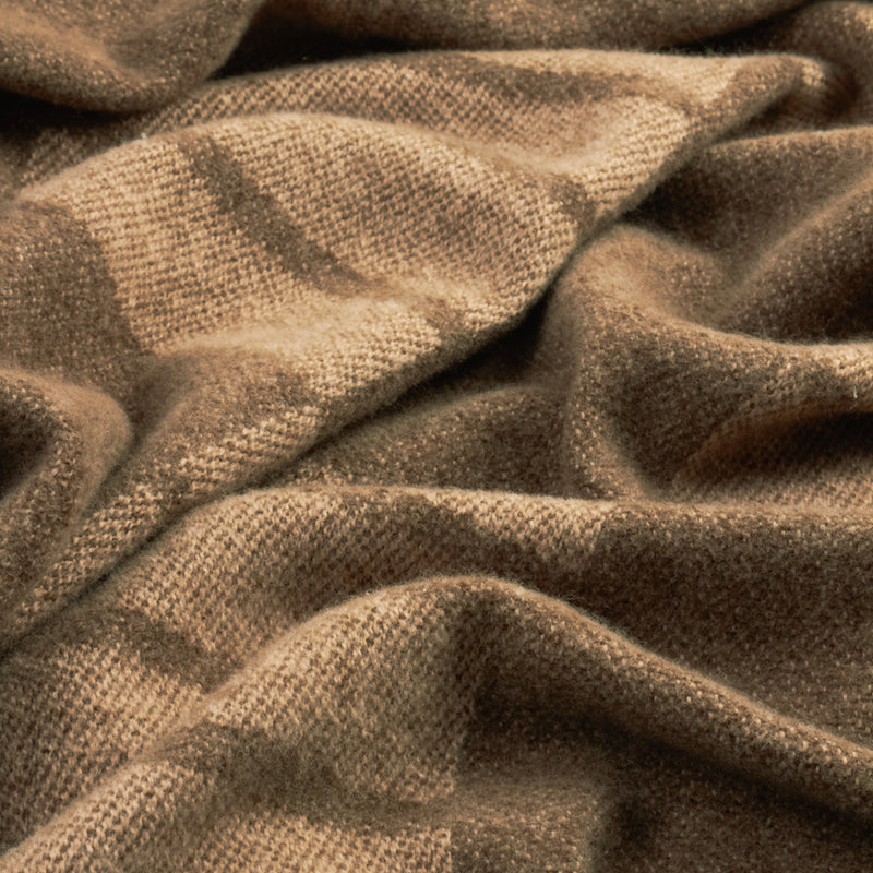 Geometric Brown Throws - Harlech Woven Reversible Throw Brown Yard