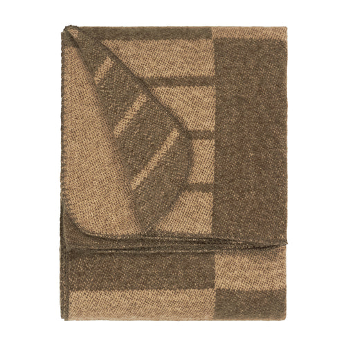 Geometric Brown Throws - Harlech Woven Reversible Throw Brown Yard