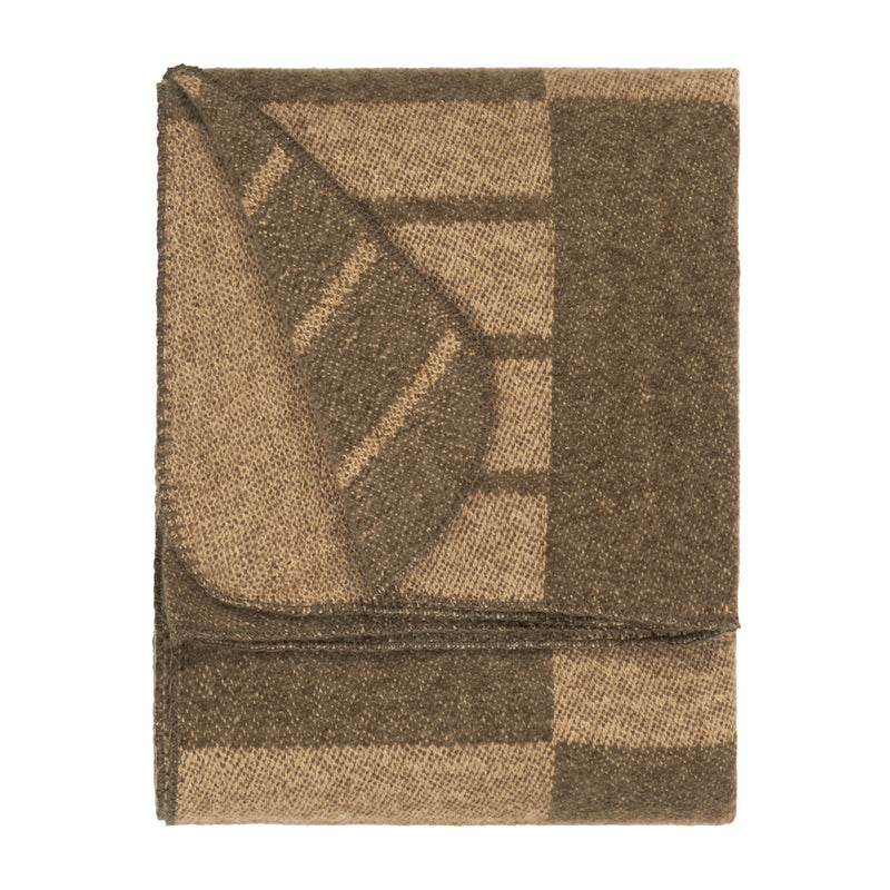 Geometric Brown Throws - Harlech Woven Reversible Throw Brown Yard