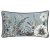 Floral Blue Cushions - Harlington Gardenia Floral Piped Cushion Cover Petrol Wylder