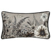 Floral Beige Cushions - Harlington Gardenia Floral Piped Cushion Cover Sepia Wylder