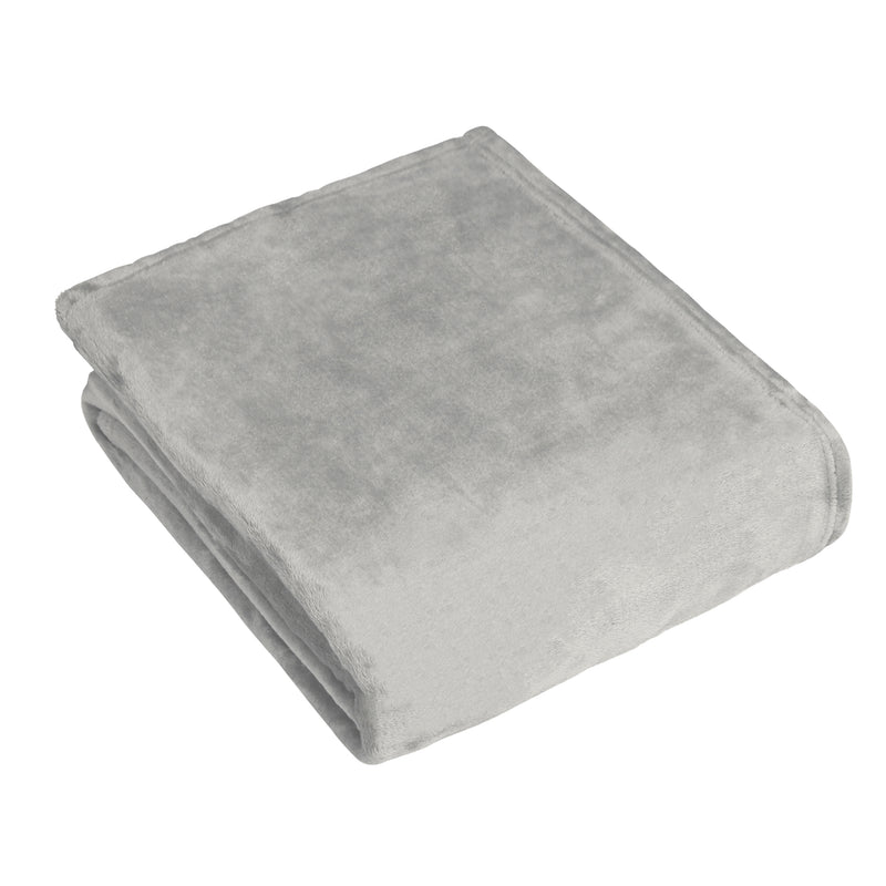 Plain Grey Throws - Harlow Fleece Throw Grey furn. 