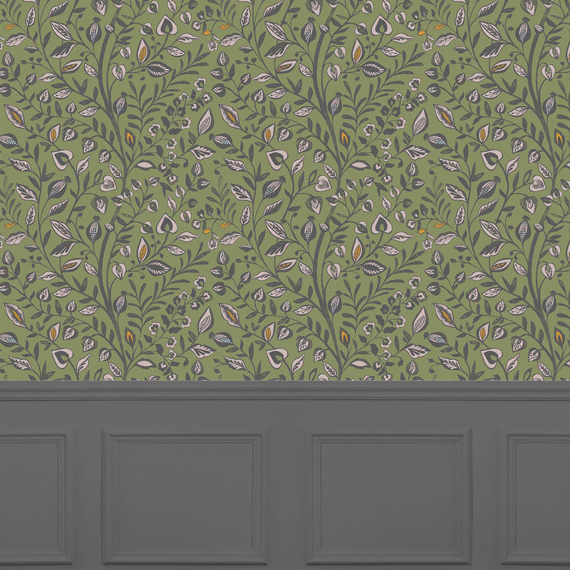 Voyage Maison Harlow 1.4m Wide Width Wallpaper in Olive