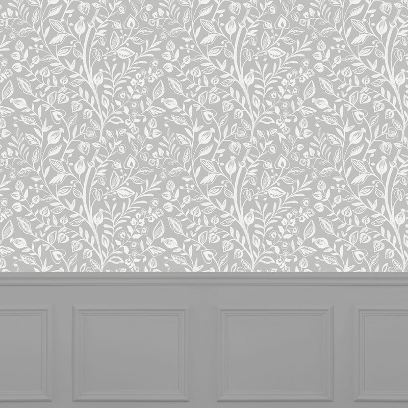 Voyage Maison Harlow 1.4m Wide Width Wallpaper in Silver