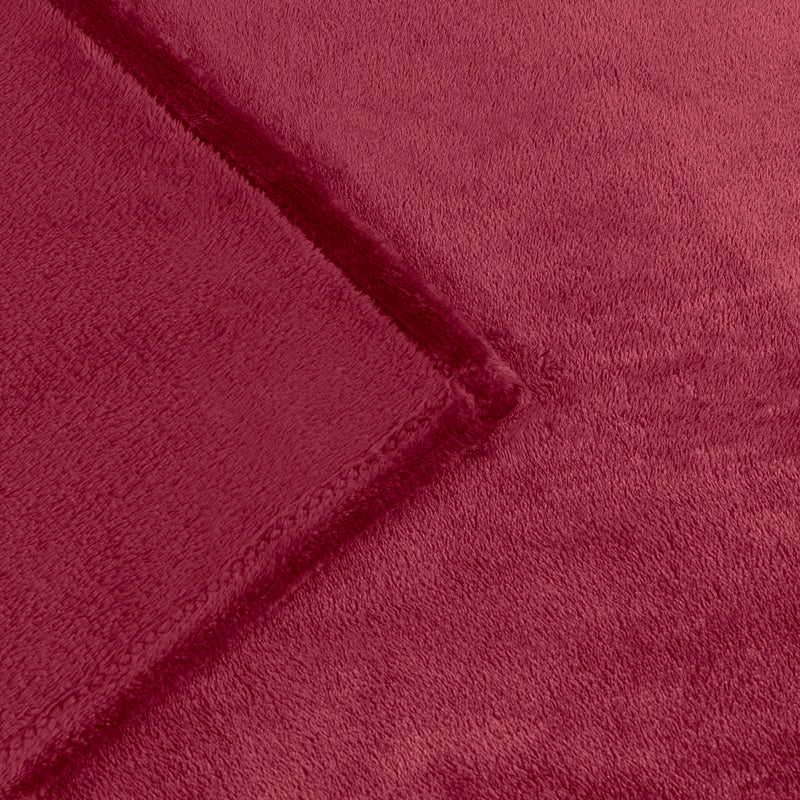 Plain Red Throws  - Harrow Fleece Throw Berry furn.