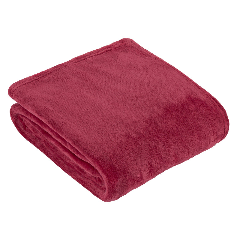 Plain Red Throws  - Harrow Fleece Throw Berry furn.