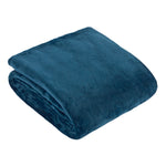 Plain Blue Throws  - Harrow Fleece Throw Midnight furn.