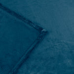 Plain Blue Throws  - Harrow Fleece Throw Midnight furn.